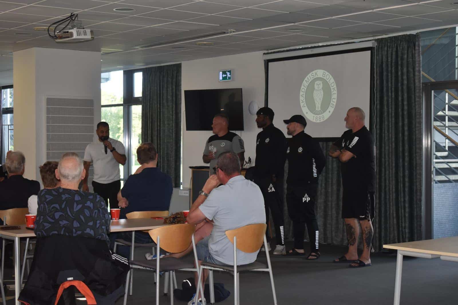 Head coach David Roufpanah meets the fans at Gladsaxe Stadium