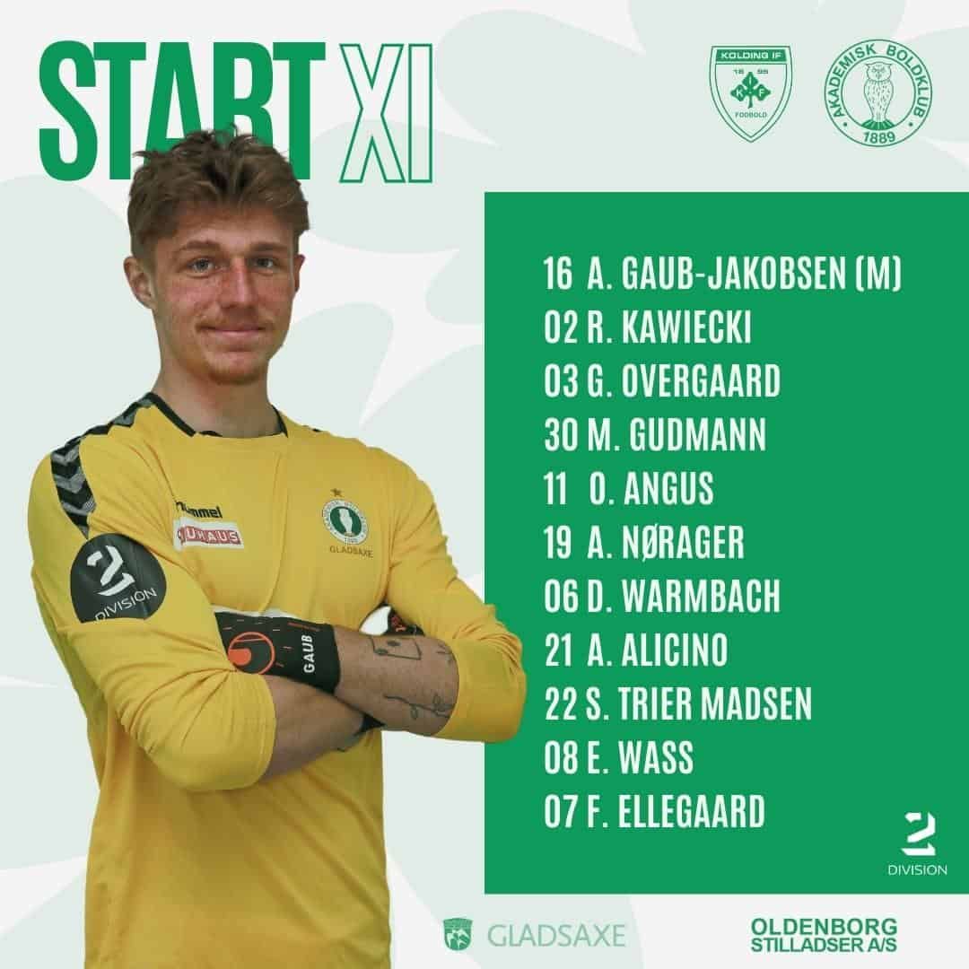 Starting lineup against Kolding IF